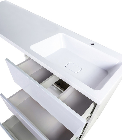 Тумба с раковиной Orange Sistema 130 R ST-70TUW+RAR Белая глянцевая Тумба с раковиной Orange Sistema 130 R ST-70TUW+RAR Белая глянцевая