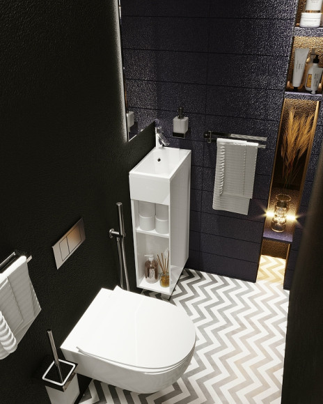 Тумба с раковиной 1MarKa Laura 40Н R У85928 Белый глянец