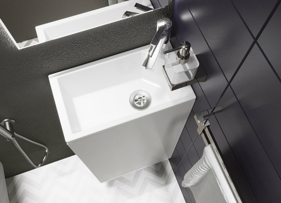 Тумба с раковиной 1MarKa Laura 40Н R У85928 Белый глянец