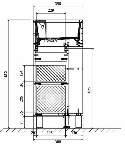 Тумба с раковиной 1MarKa Laura 40Н R У85928 Белый глянец