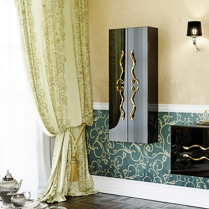 Шкаф пенал Clarberg Due amanti 25 DUE0525BLK Черный без ручек Шкаф пенал Clarberg Due amanti 25 DUE0525BLK Черный без ручек