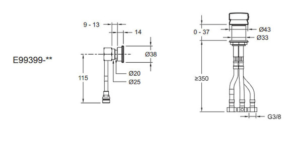 Смеситель для раковины Jacob Delafon Soprano E99399-CP Хром Смеситель для раковины Jacob Delafon Soprano E99399-CP Хром