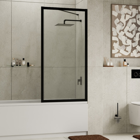 Шторка на ванну WasserKRAFT Abens 80 20W01-80 MB Fixed WasserSchutz профиль Черный матовый стекло прозрачное Шторка на ванну WasserKRAFT Abens 80 20W01-80 MB Fixed WasserSchutz профиль Черный матовый стекло прозрачное