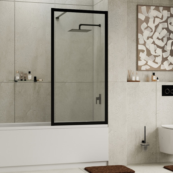 Шторка на ванну WasserKRAFT Abens 80 20W01-80 MB Fixed WasserSchutz профиль Черный матовый стекло прозрачное Шторка на ванну WasserKRAFT Abens 80 20W01-80 MB Fixed WasserSchutz профиль Черный матовый стекло прозрачное