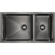 Кухонная мойка Paulmark Gerberg 78/2S Uni PM227844-GM Вороненая сталь