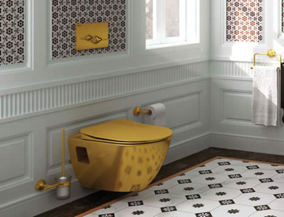 Унитаз Creavit Terra TP325-11CB00E-AK00 подвесной Золото без сиденья