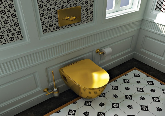 Унитаз Creavit Terra TP325-11CB00E-AK00 подвесной Золото без сиденья