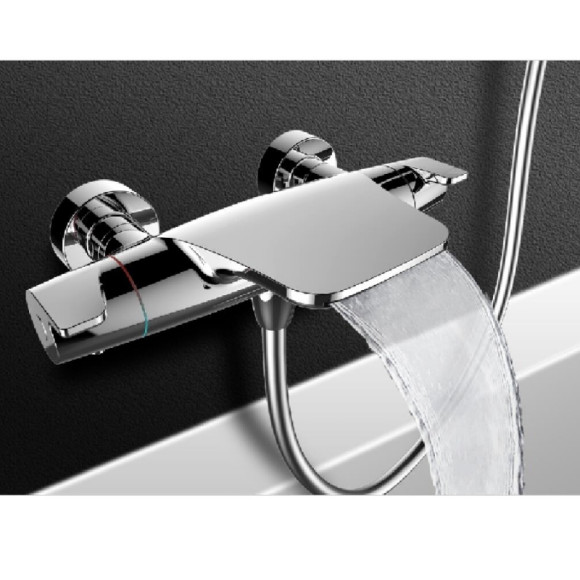 Смеситель для ванны ESKO Mikros T5054 с термостатом Хром Смеситель для ванны ESKO Mikros T5054 с термостатом Хром