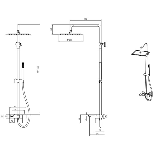 Душевая система Boheme Qubic 478-CR Хром