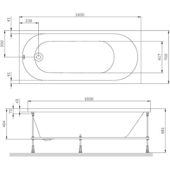 Акриловая ванна AM.PM X-Joy 160х70 W94A-160-070W-A1 без гидромассажа Акриловая ванна AM.PM X-Joy 160х70 W94A-160-070W-A1 без гидромассажа