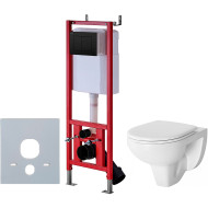Комплект унитаза Damixa Jupiter DX77C1738SC с инсталляцией D&K DI8540116 с сиденьем Микролифт и Черной клавишей смыва Комплект унитаза Damixa Jupiter DX77C1738SC с инсталляцией D&K DI8540116 с сиденьем Микролифт и Черной клавишей смыва