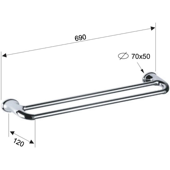Полотенцедержатель Remer 900 NV33CR двойной Хром Полотенцедержатель Remer 900 NV33CR двойной Хром
