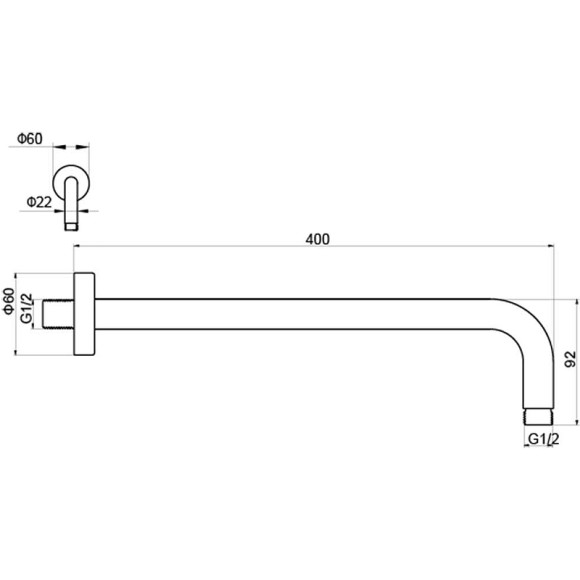 Кронштейн для верхнего душа Aquatek AQ2176MB Черный матовый Кронштейн для верхнего душа Aquatek AQ2176MB Черный матовый
