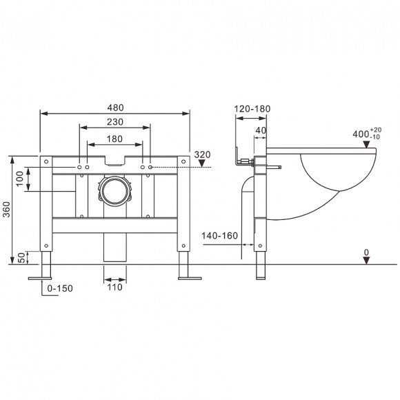 Инсталляция Abber AC0101P для унитаза с крепежом Инсталляция Abber AC0101P для унитаза с крепежом