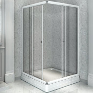 Душевой уголок Radomir 100x110 R 1-03-1-2-0-1230 с поддоном профиль Белый стекло прозрачное