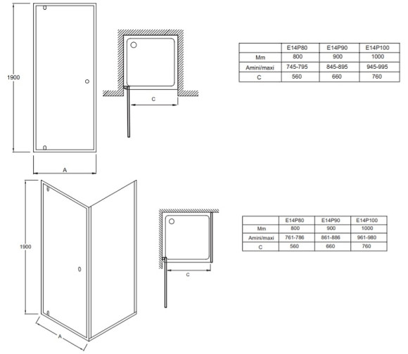 Душевая дверь Jacob Delafon Serenity 90х190 E14P90-GA профиль Хром стекло прозрачное Душевая дверь Jacob Delafon Serenity 90х190 E14P90-GA профиль Хром стекло прозрачное