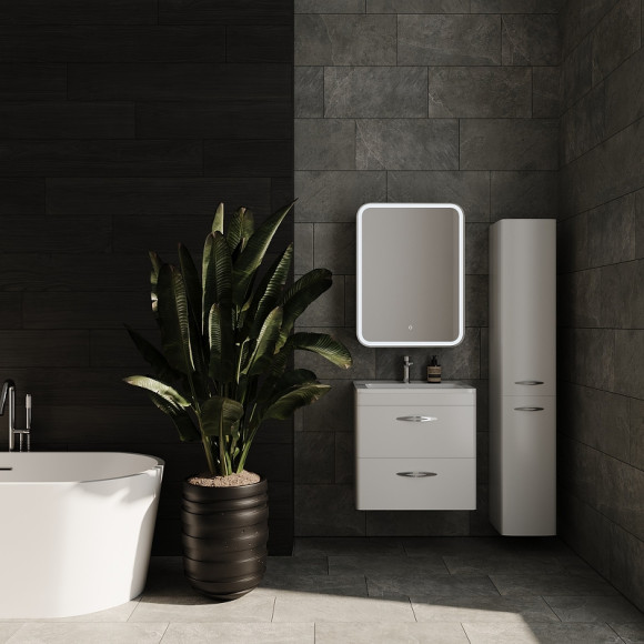 Зеркальный шкаф Style Line Каре 55 L СС-00002373 с подсветкой Белый Зеркальный шкаф Style Line Каре 55 L СС-00002373 с подсветкой Белый