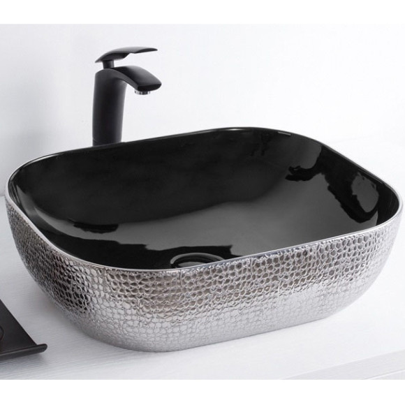 Раковина-чаша CeramaLux 50 D1302H020 Серебро Черная