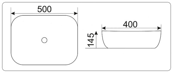 Раковина-чаша CeramaLux 50 D1302H020 Серебро Черная