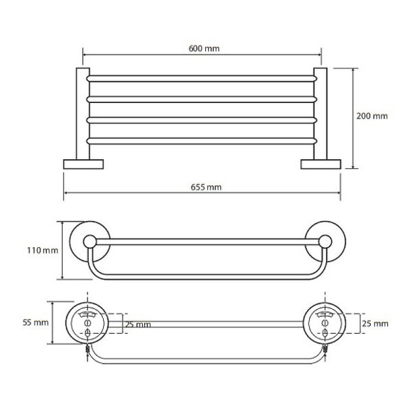 Полка для полотенец Bemeta Omega 104105072 Хром Полка для полотенец Bemeta Omega 104105072 Хром