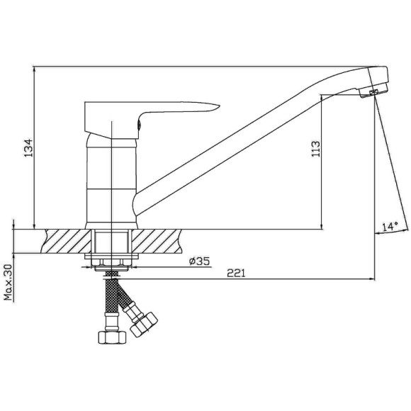 Смеситель для кухни Orange Boni M15-000cr Хром Смеситель для кухни Orange Boni M15-000cr Хром
