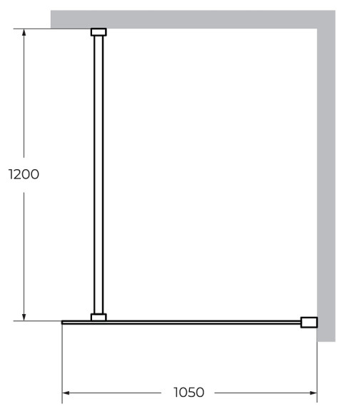 Душевая перегородка Cezares Liberta 105 LIBERTA-L-1-105-120-C-NERO профиль Черный матовый стекло прозрачное