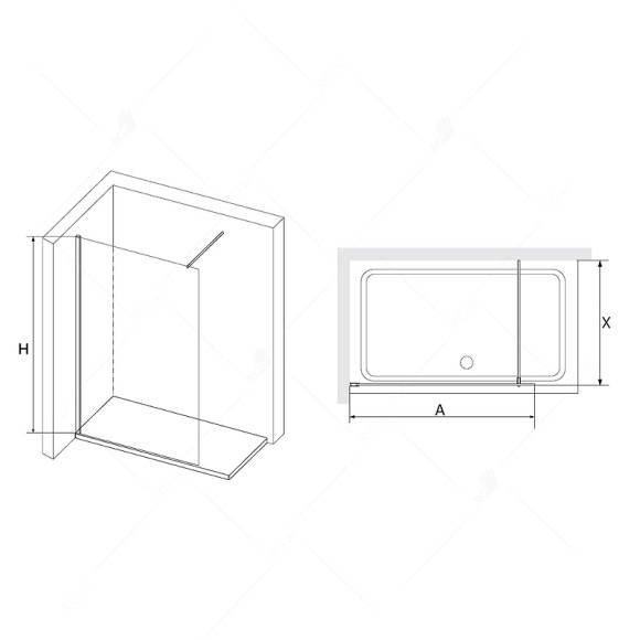 Душевая перегородка RGW Walk In WA-010W 110 351001011-15 профиль Белый стекло прозрачное Душевая перегородка RGW Walk In WA-010W 110 351001011-15 профиль Белый стекло прозрачное