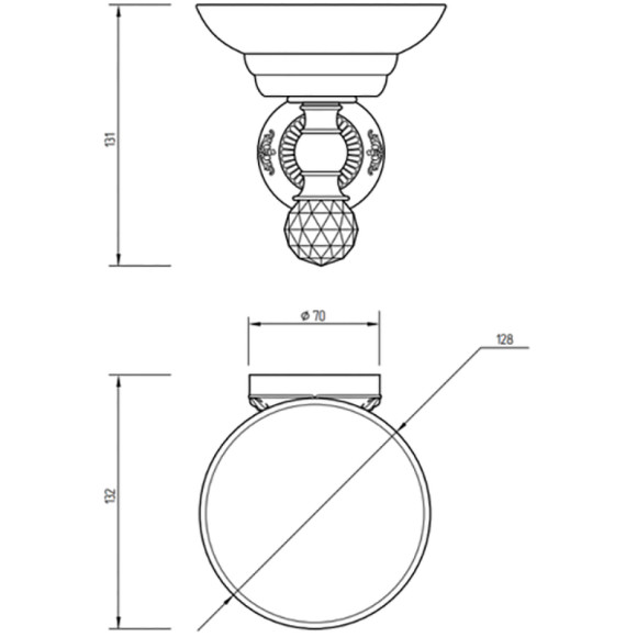 Мыльница Migliore Cristalia 16758 Бронза с кристаллом Swarovski Мыльница Migliore Cristalia 16758 Бронза с кристаллом Swarovski