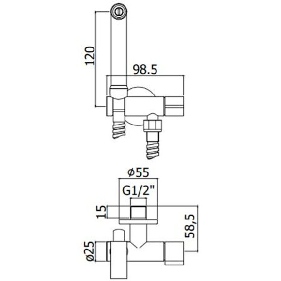 Гигиенический душ со смесителем Paffoni Tweet Round ZDUP109CR Хром