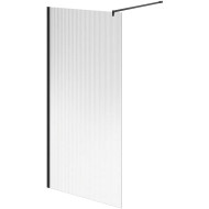 Душевая перегородка Kerama Marazzi Cristallo 100 CT.100.WI.BLK.M профиль Черный матовый стекло рифленое