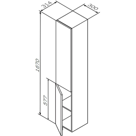 Шкаф пенал AM.PM Gem 30 L M90CHL0306HF подвесной Орех Шкаф пенал AM.PM Gem 30 L M90CHL0306HF подвесной Орех