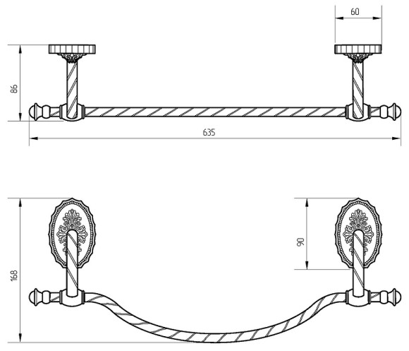 Полотенцедержатель Migliore Edera 16924 Хром