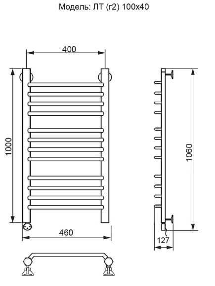 Электрический полотенцесушитель Ника Trapezium ЛТ (Г2) 100/40 Хром