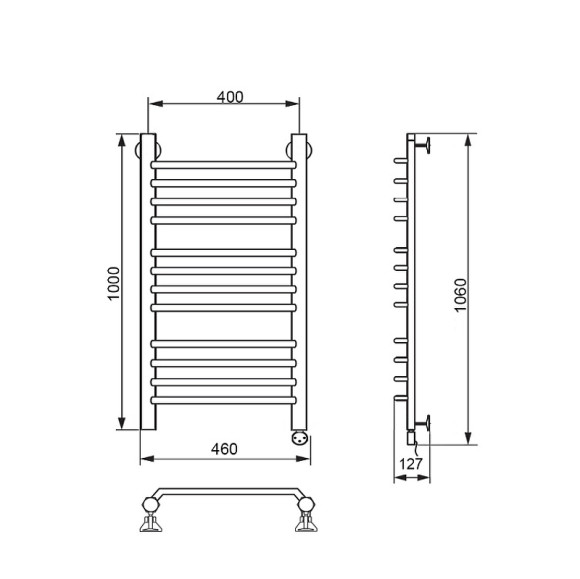 Электрический полотенцесушитель Ника Trapezium ЛТ (Г2) 100/40 Хром