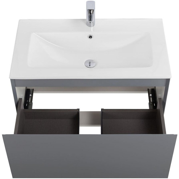 Тумба под раковину Art&Max Latina 80 AM-Latina-800-1C-SO-GM подвесная Серая матовая