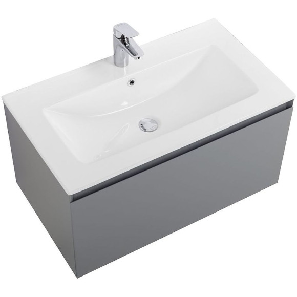 Тумба под раковину Art&Max Latina 80 AM-Latina-800-1C-SO-GM подвесная Серая матовая