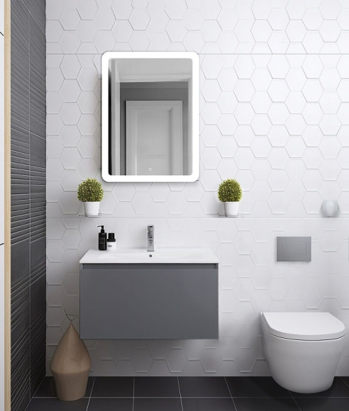 Тумба под раковину Art&Max Latina 80 AM-Latina-800-1C-SO-GM подвесная Серая матовая