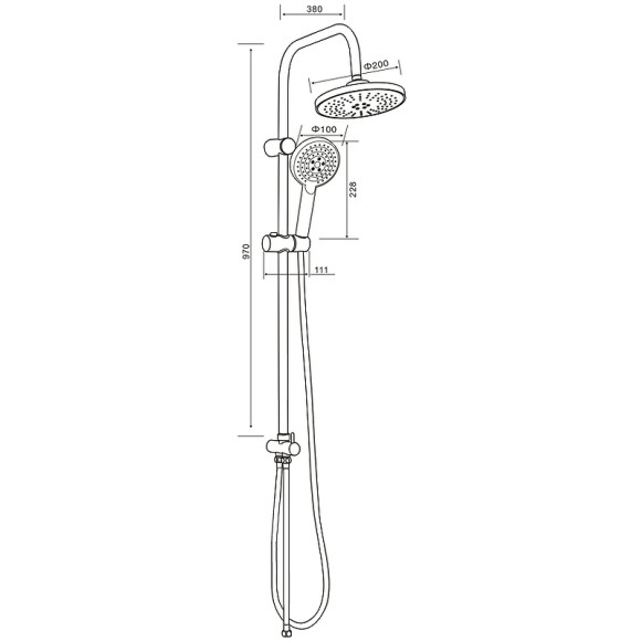 Душевая система Orange O-Shower OW02b Черная матовая Душевая система Orange O-Shower OW02b Черная матовая