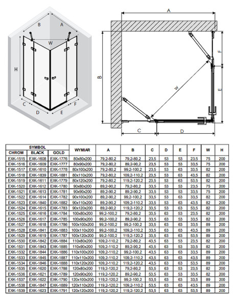 Душевой уголок New Trendy Avexa Black 120x120 EXK-1623 профиль Черный стекло прозрачное Душевой уголок New Trendy Avexa Black 120x120 EXK-1623 профиль Черный стекло прозрачное