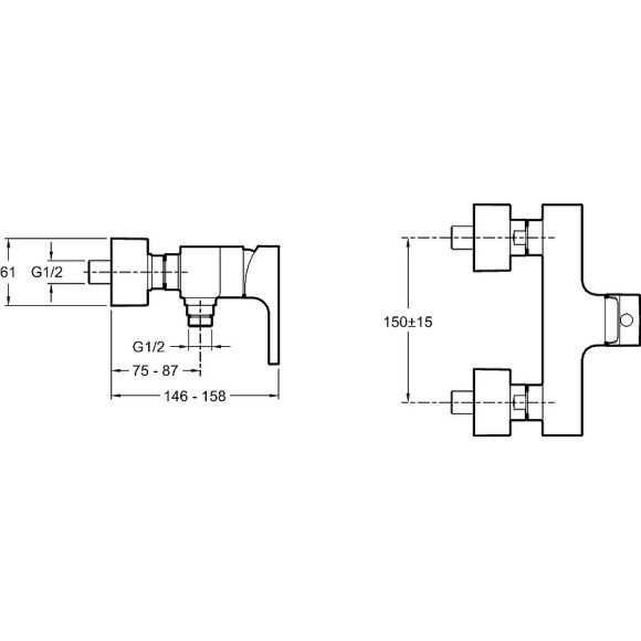 Смеситель для душа Jacob Delafon Strayt E45371-CP Хром