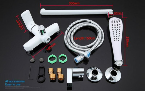 Смеситель для ванны Gappo G48 G2248 универсальный Белый Хром Смеситель для ванны Gappo G48 G2248 универсальный Белый Хром