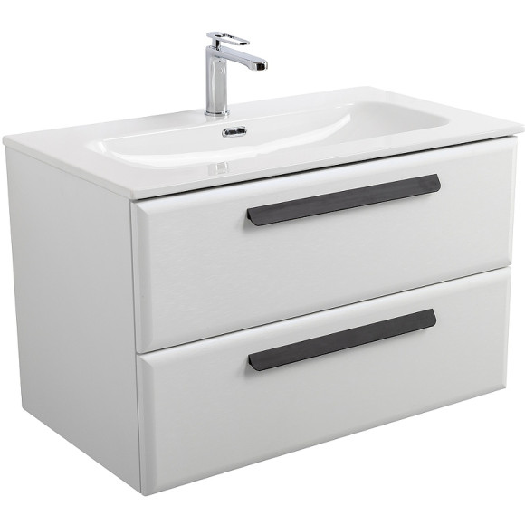 Тумба под раковину Cezares Eco-Cer-N 80 ECO-CER-N-800-2C-SO-BL подвесная Bianco Lucido без ручек