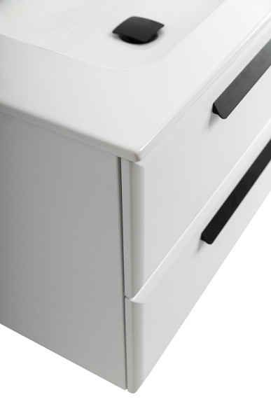 Тумба под раковину Cezares Eco-Cer-N 80 ECO-CER-N-800-2C-SO-BL подвесная Bianco Lucido без ручек