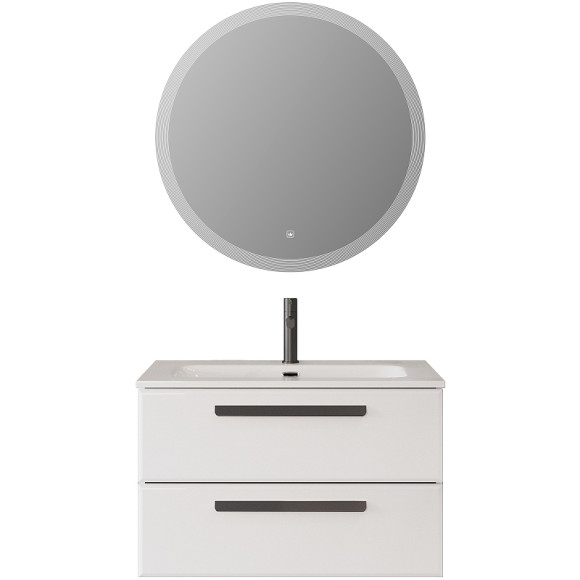 Тумба под раковину Cezares Eco-Cer-N 80 ECO-CER-N-800-2C-SO-BL подвесная Bianco Lucido без ручек