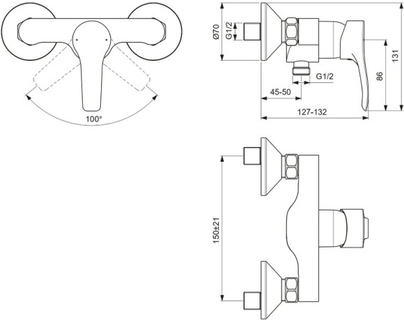 Смеситель для душа Vidima Meloy BA410AA Хром