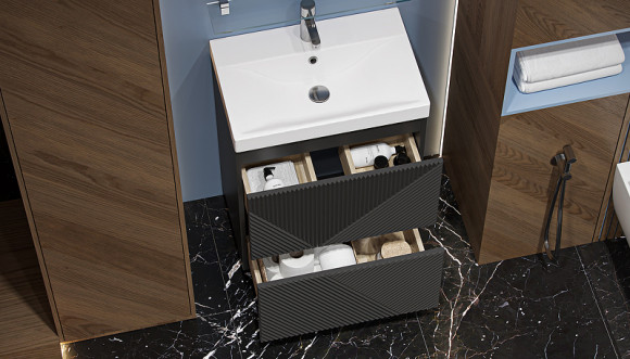 Тумба под раковину Velvex Edge 60 tn.EDG.9696.60.2Y Графит