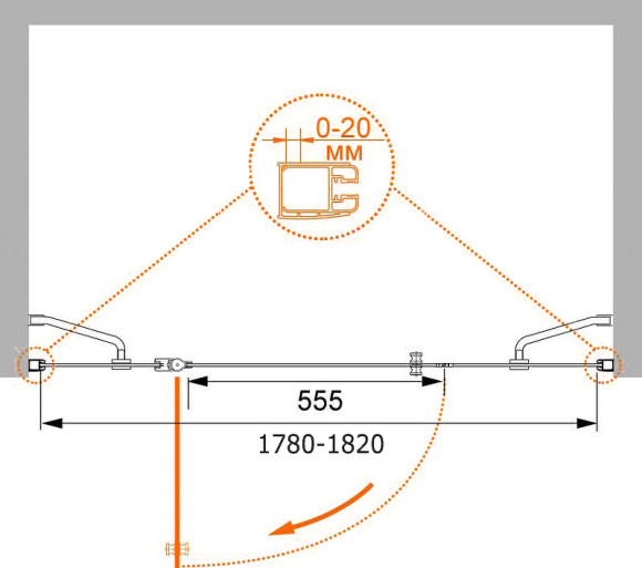 Душевая дверь Cezares Elena 180 L ELENA-W-B-13-60+60/60-P-Cr-L профиль Хром стекло рифленое Душевая дверь Cezares Elena 180 L ELENA-W-B-13-60+60/60-P-Cr-L профиль Хром стекло рифленое