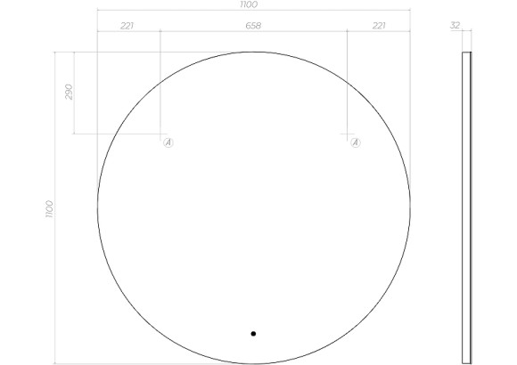 Зеркало Vigo Otti Classic 110 z.OTT.110.Classic с подсветкой с сенсорным выключателем