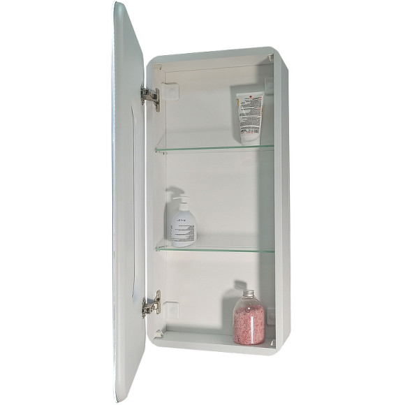 Зеркальный шкаф Континент Elliott LED 40 L МВК058 с подсветкой Белый Зеркальный шкаф Континент Elliott LED 40 L МВК058 с подсветкой Белый