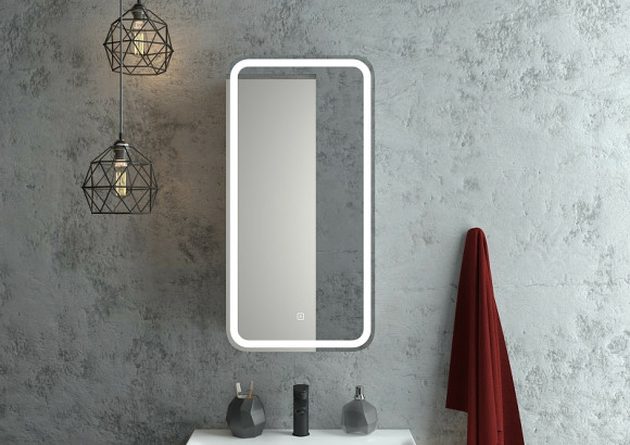 Зеркальный шкаф Континент Elliott LED 40 L МВК058 с подсветкой Белый Зеркальный шкаф Континент Elliott LED 40 L МВК058 с подсветкой Белый